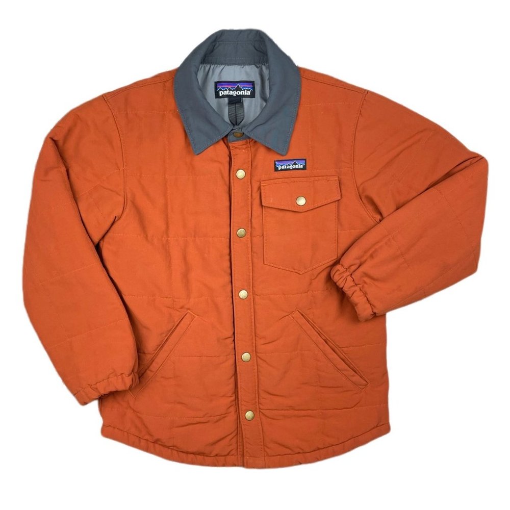 Patagonia Kids Orange Jacket with Gray Collar